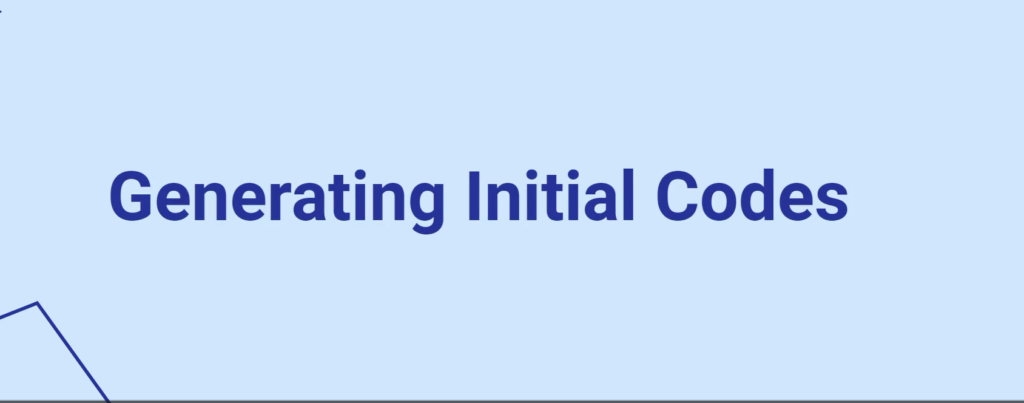 Image of generating initial codes as the second step of the Braun and Clarke thematic analysis framework