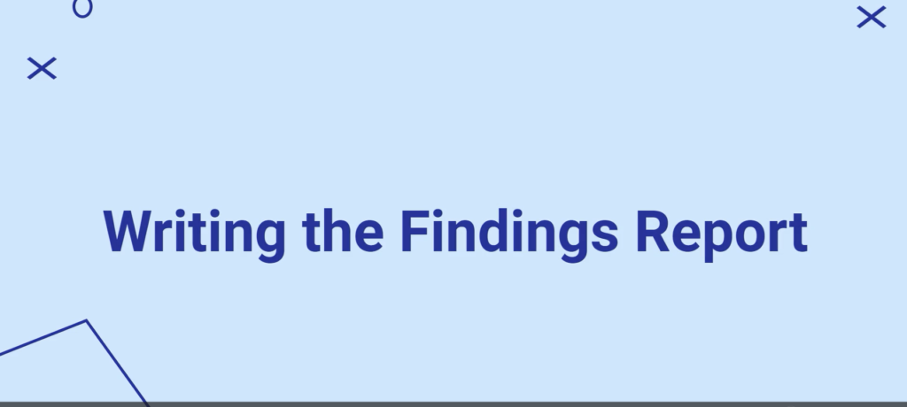 Image of writing the findings report as the six step of the Braun and Clarke six step framework for thematic analysis