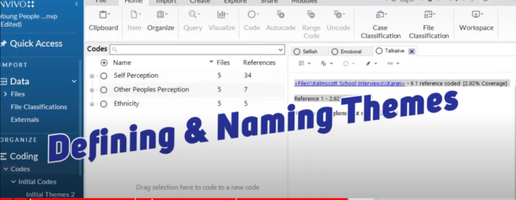 Image of defining and naming themes as the fifth step of the Braun and Clarke thematic analysis framework