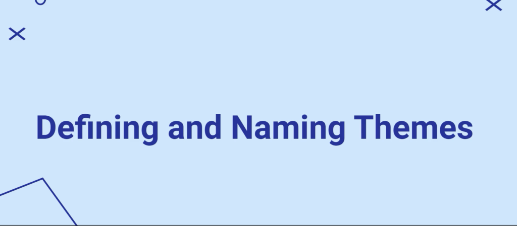 Image of defining and naming themes as the fifth step of the Braun and Clarke thematic analysis framework