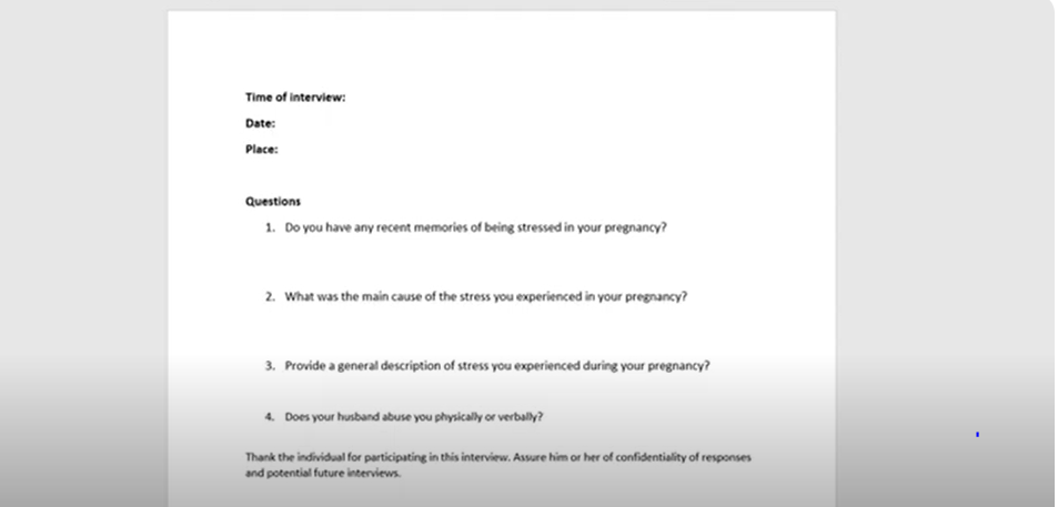 Image showing an example interview guide