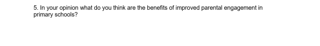 Image showing the fifth question in an interview protocol