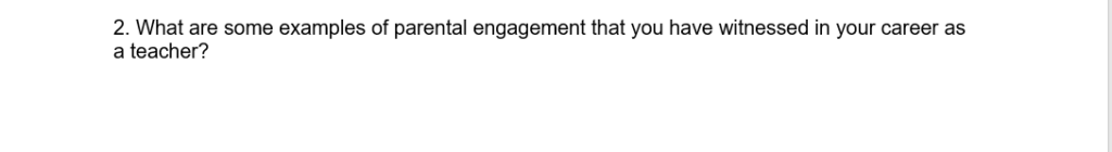 Image showing the second question in an interview protocol