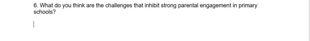 Image showing the sixth question in an interview protocol