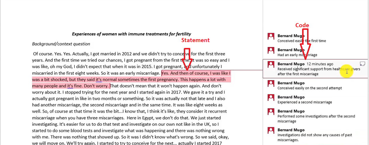 Qualitative Coding with Microsoft Word