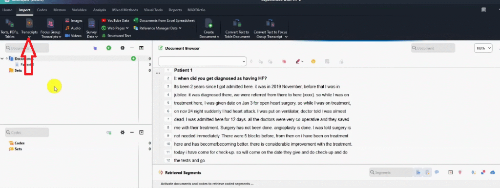 An image for transcript menu
