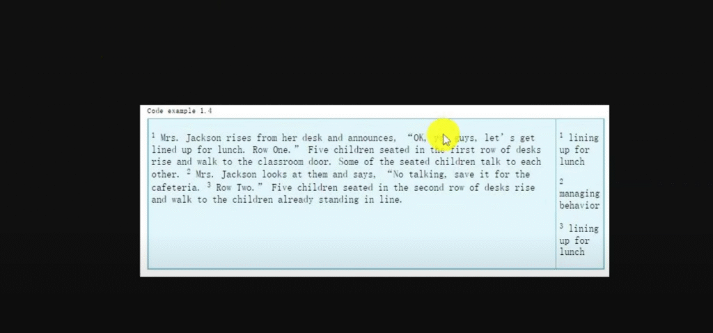 Example of a coded paragraph