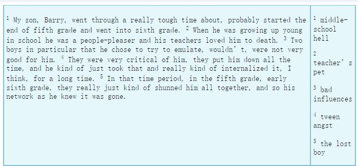 An example of a coded paragraph