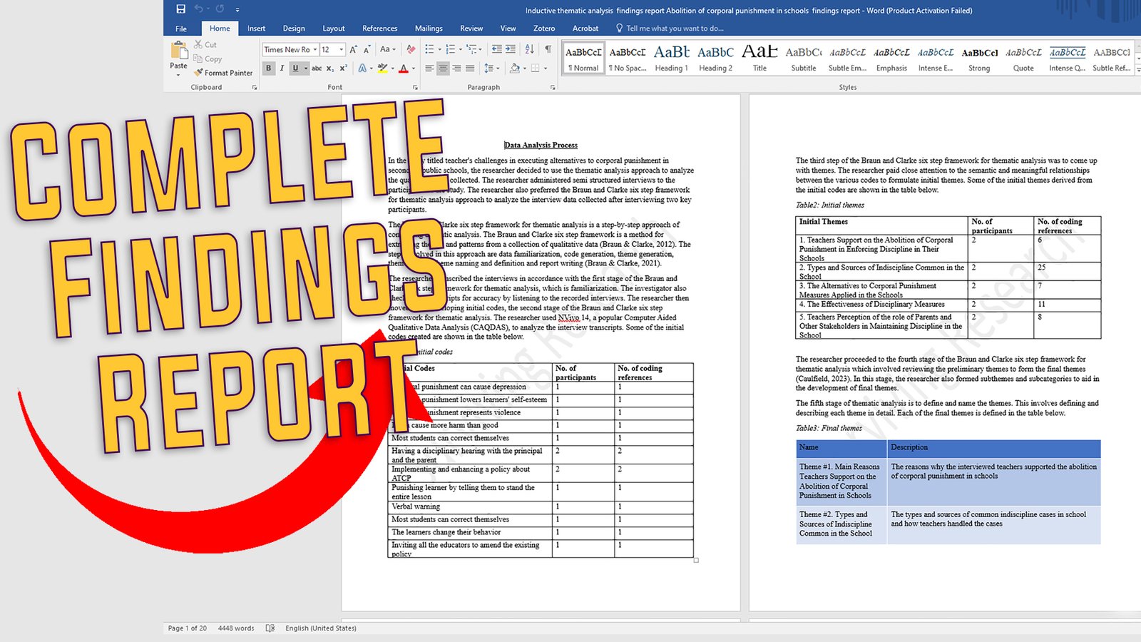 STOP Struggling! How to report findings after conducting thematic analysis in Nvivo 15