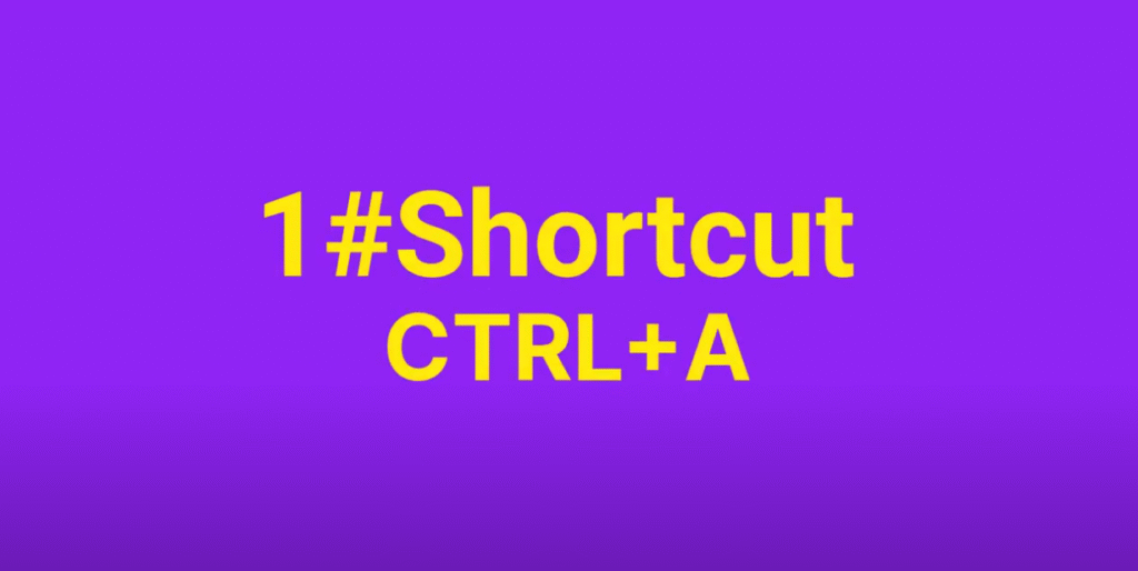 NVivo shortcut showing CTRL+A keyboard command to select all content quickly.