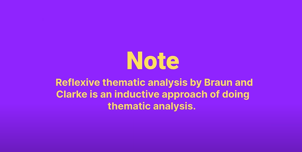 Note explaining Braun and Clarke’s reflexive thematic analysis as an inductive approach to qualitative research.