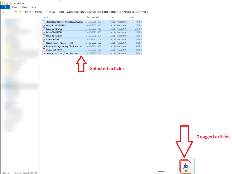 Downloaded PDF files being dragged into the Zotero collection from the desktop or downloads folder