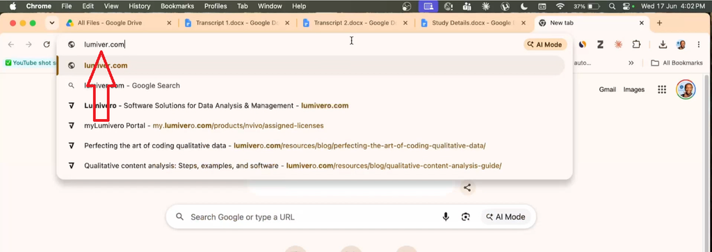 Screenshot of lumivero.com showing where to download NVivo 15 for Mac — used in the installation section of the tutorial.