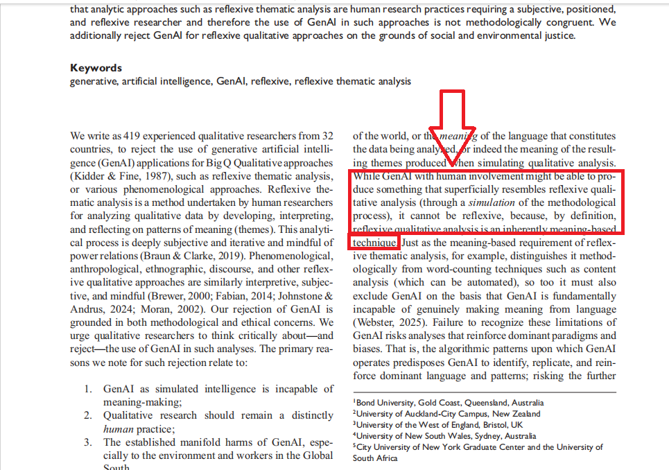ChatGPT transcript coding simulates analysis, doesn't replace it