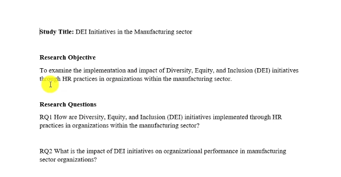Overview of the DEI interview study transcripts used as the coding example